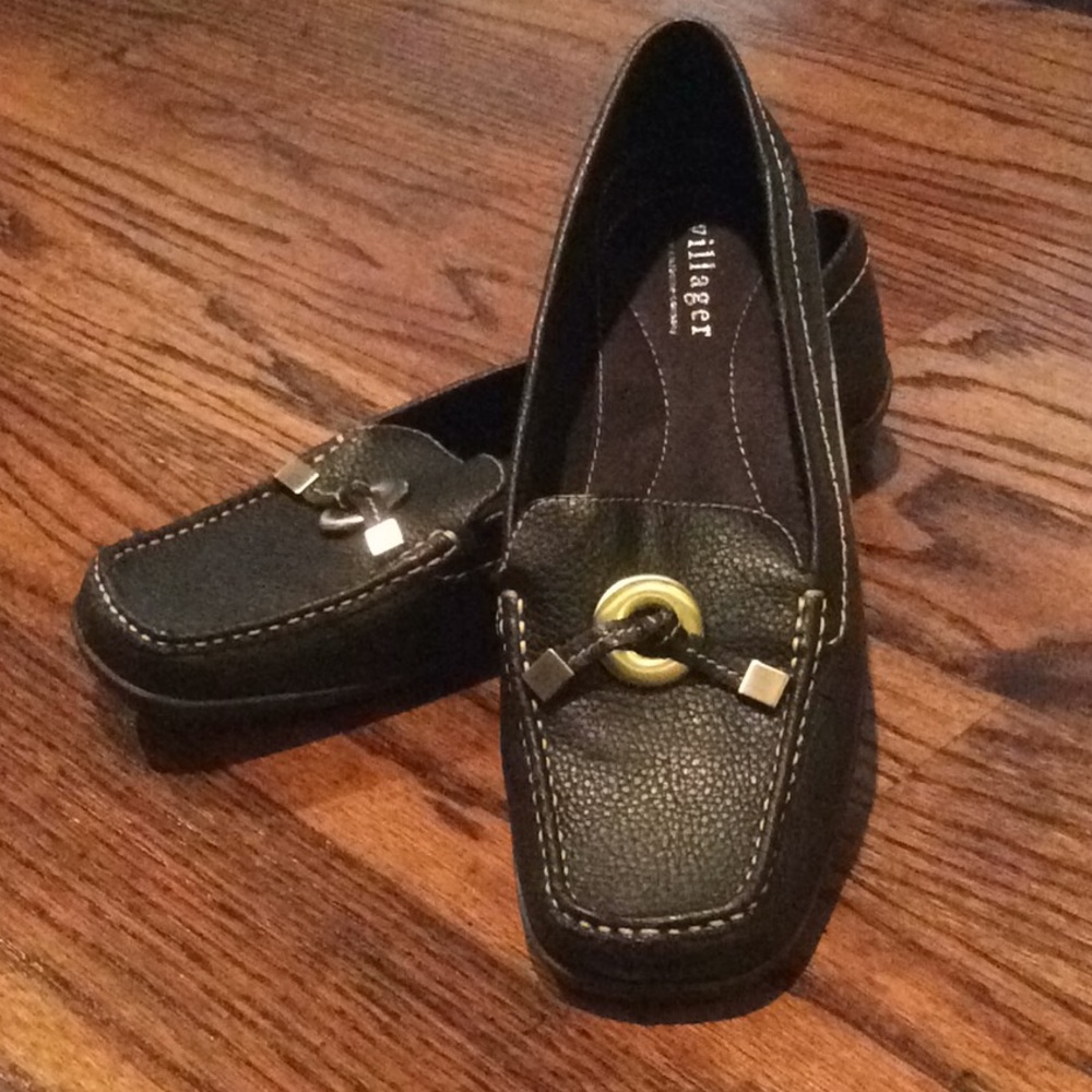 Embellished Leather Loafers by Villager